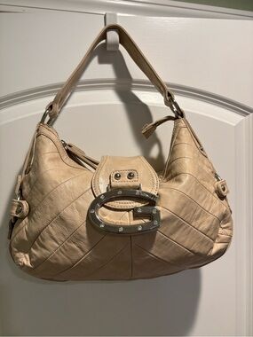 Guess Y2K  Quilted Shoulder Bag with Silver 'G' Accent